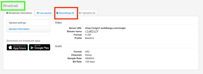 backend live recordings