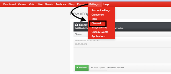 backend settings channel